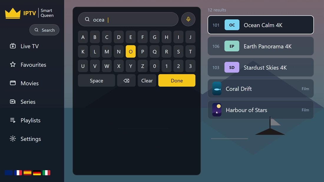 Search by voice or keyboard